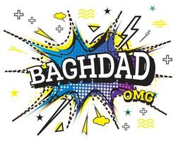 Bagdad grappig tekst in knal kunst stijl geïsoleerd Aan wit achtergrond. vector