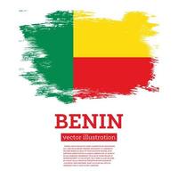 Benin vlag met borstel slagen. onafhankelijkheid dag. vector