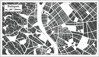 Boedapest Hongarije stad kaart in retro stijl. schets kaart. vector