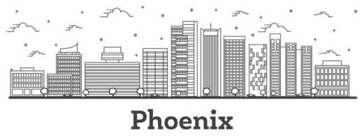 schets Feniks Arizona stad horizon met modern gebouwen geïsoleerd Aan wit. vector