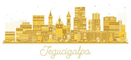 tegucigalpa Honduras stad horizon silhouet met gouden gebouwen geïsoleerd Aan wit. vector