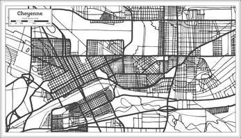 cheyenne Verenigde Staten van Amerika stad kaart in retro stijl. schets kaart. vector