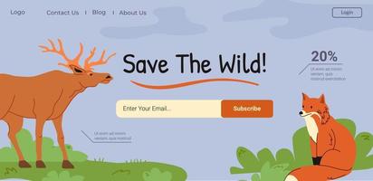 opslaan de wild, blog helpen dieren en planten vector