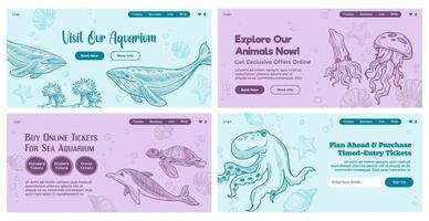 zee aquarium Promotie Bij web banier reeks ontwerp vector