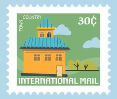 Internationale mail, land stad- poststempel of kaart vector