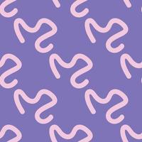 hand getekend roze abstracte vorm op paars patroon vector