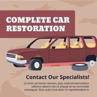 compleet auto restauratie, contact specialisten vector