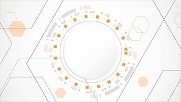 wit grijs cirkel technologie achtergrond abstract. technologie met lijn digitaal kleur grijs, oranje, punt, hi-tech, vector. cirkel technologisch voor web banier, achtergrond, behang, structuur, voorwerp. vector