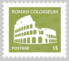 ansichtkaart of poststempel met colosseum in Italië Rome vector