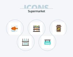 supermarkt vlak icoon pak 5 icoon ontwerp. jam. bij. voedsel. fruit. boodschappen doen vector