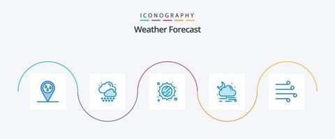 weer blauw 5 icoon pak inclusief wind. klimaat. het weer. blazen. weer vector