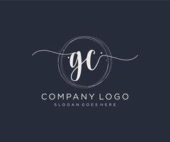 eerste gc vrouwelijk logo. bruikbaar voor natuur, salon, spa, kunstmatig en schoonheid logo's. vlak vector logo ontwerp sjabloon element.