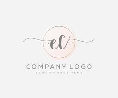 eerste ec vrouwelijk logo. bruikbaar voor natuur, salon, spa, kunstmatig en schoonheid logo's. vlak vector logo ontwerp sjabloon element.