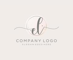 eerste el vrouwelijk logo. bruikbaar voor natuur, salon, spa, kunstmatig en schoonheid logo's. vlak vector logo ontwerp sjabloon element.