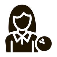vrouw speler icoon vector glyph illustratie