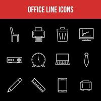 unieke office line icon set line vector