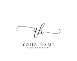 eerste qb schoonheid monogram en elegant logo ontwerp, handschrift logo van eerste handtekening, bruiloft, mode, bloemen en botanisch met creatief sjabloon. vector