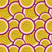 naadloos patroon achtergrond van passie fruit plak vector