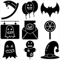 halloween icoon reeks glyph stijl een deel vier vector