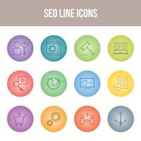 unieke seo lijn icon set vector