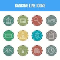 unieke banklijn icon set vector