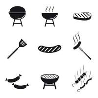 reeks van geïsoleerd pictogrammen Aan een thema barbecue vector