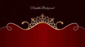 rood luxe achtergrond met gouden mandala ornament vector