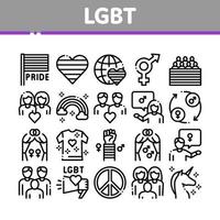lgbt homoseksueel homo verzameling pictogrammen reeks vector
