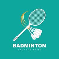 badminton logo, sport spel vector met shuttle racket, sport Afdeling ontwerp, sjabloon icoon