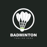 badminton logo, sport spel vector met shuttle racket, sport Afdeling ontwerp, sjabloon icoon