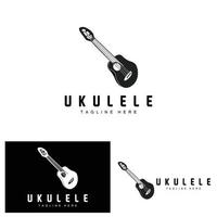 minimalistische ukulele muziek- logo ontwerp, ukulele gitaar vector. ukelele logo ontwerp vector