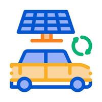 elektro auto zonne- paneel icoon vector schets illustratie