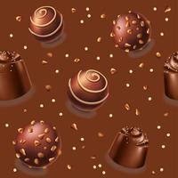 toetje en snoepgoed, chocola snoepjes met room vector