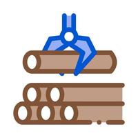 bezig met laden hout hout machine icoon vector schets illustratie