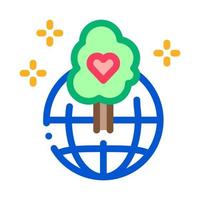wereldwijd bosbouw veilig icoon vector schets illustratie