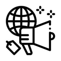 wereldwijd prijs luidspreker icoon vector schets illustratie