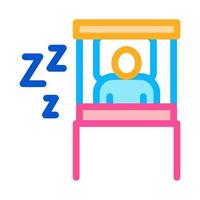 menselijk slapen tijd in bed icoon vector schets illustratie