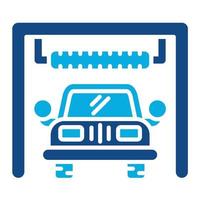 geautomatiseerd auto wassen glyph twee kleur icoon vector