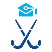 hockey academie glyph twee kleur icoon vector