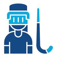 hockey speler vrouw glyph twee kleur icoon vector