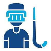 hockey speler mannetje glyph twee kleur icoon vector