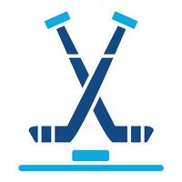 ijshockey glyph twee kleuren icoon vector