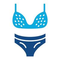 bikini glyph twee kleur icoon vector