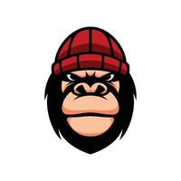 nieuw gorilla muts mascotte ontwerp vector