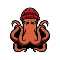nieuw Octopus muts mascotte ontwerp vector