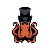 nieuw Octopus hoge hoed mascotte ontwerp vector