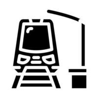 hou op trein glyph icoon vector illustratie