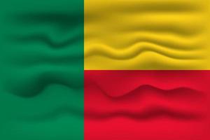golvend vlag van de land Benin. vector illustratie.