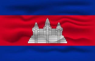 golvend vlag van de land Cambodja. vector illustratie.