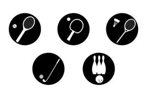portable uitrusting pictogrammen. sport- concept met ballen en spel artikelen. geschiktheid apparatuur, vector illustratie